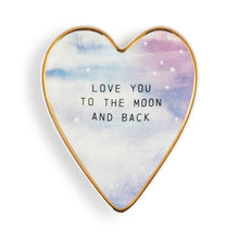 Load image into Gallery viewer, Moon & Back Art Heart Trinket Dish - 3.5x4in