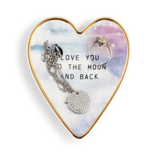 Load image into Gallery viewer, Moon & Back Art Heart Trinket Dish - 3.5x4in