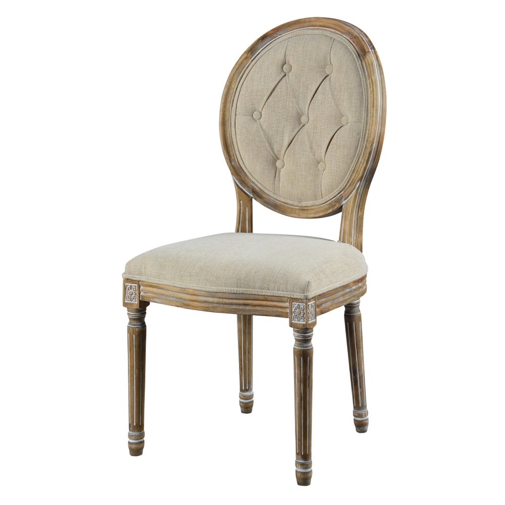 Meg Tufted Side Chair (French Linen)