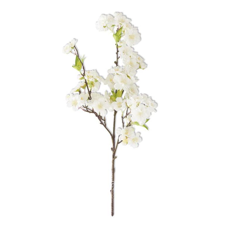 18 Inch White Cherry Blossom Spray