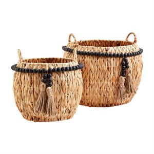 Black Bead Tassel Basket