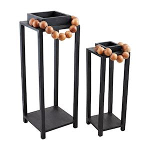 Black Bead Handle Lantern Set