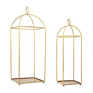 Tall Brass Lantern Set