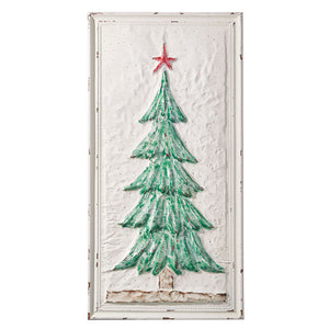 Glittered Tree with Star Wall Art