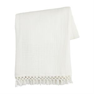 Cream Macrame Throw