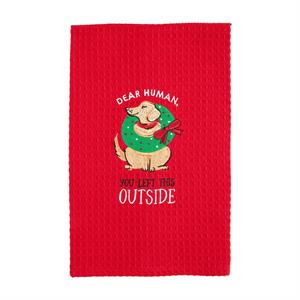 Embroidered Christmas Dog Towels