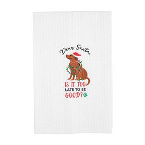 Embroidered Christmas Dog Towels
