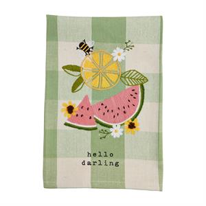 Fruity Floral Check Towels