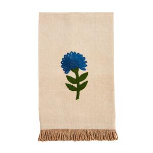 Single Blue Flower Embroidery Towel