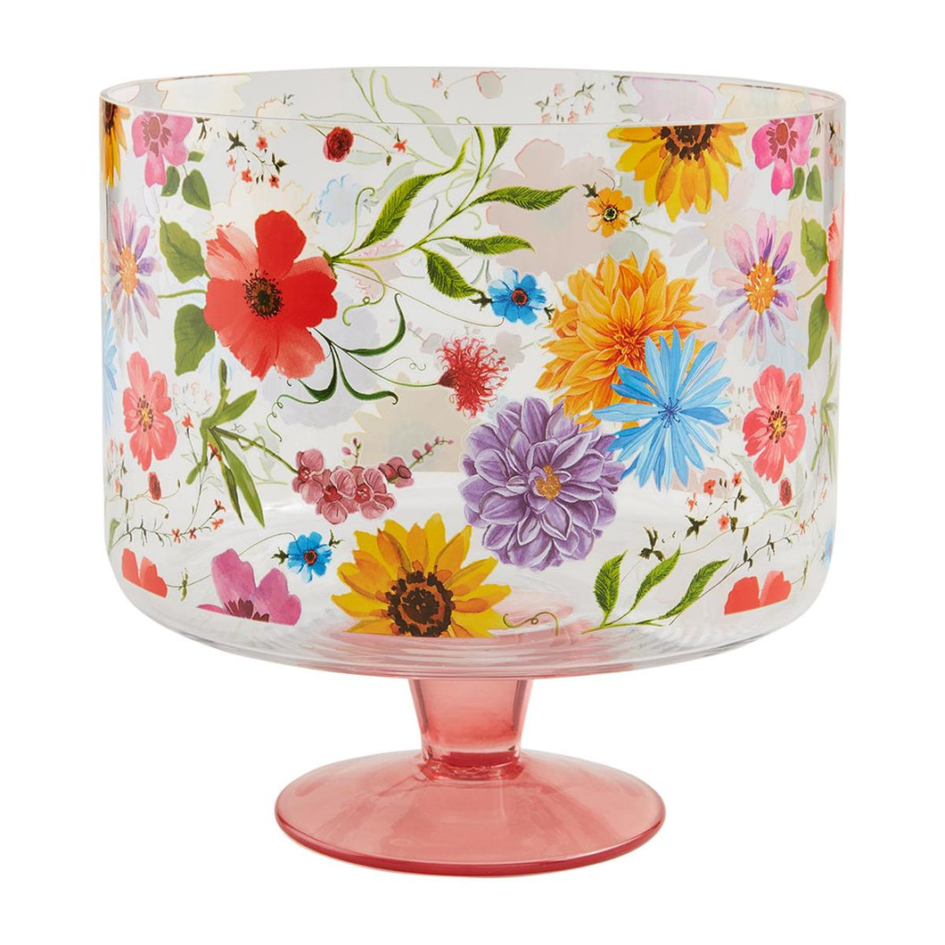FLORAL GLASS TRIFLE DISH