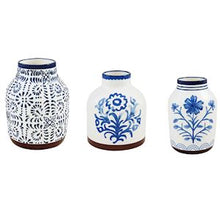 Load image into Gallery viewer, Blue Floral Vases
