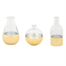 Load image into Gallery viewer, Glass &amp; Gold Vases
