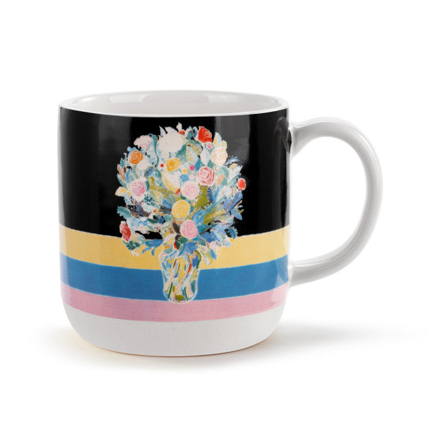 Black Floral Mug