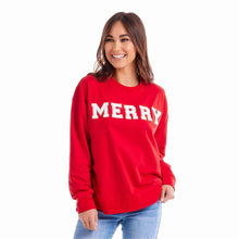 Load image into Gallery viewer, Red Holiday Patch Sweatshirt
