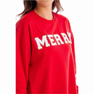Red Holiday Patch Sweatshirt