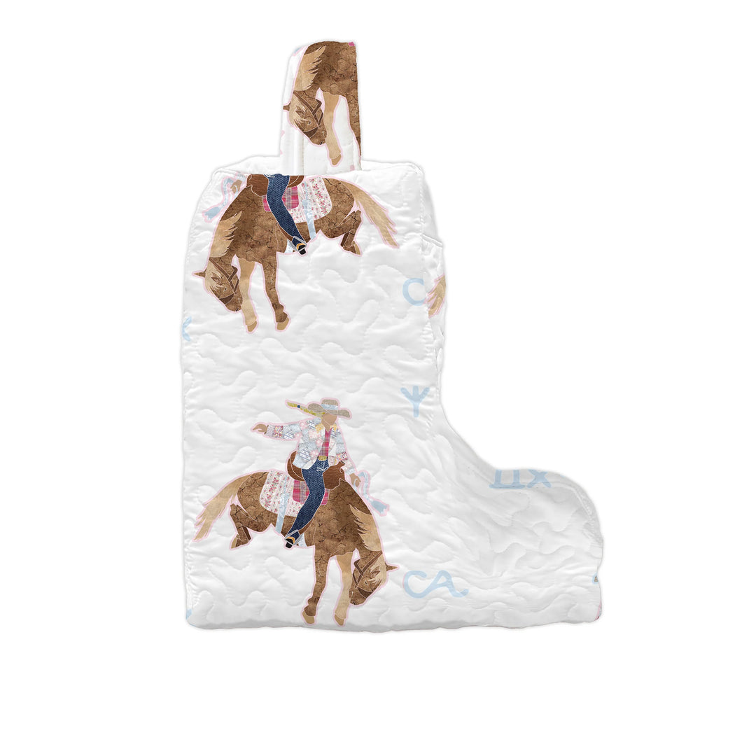 Casey Cowgirl Patchwork White Quilted Boot Bag