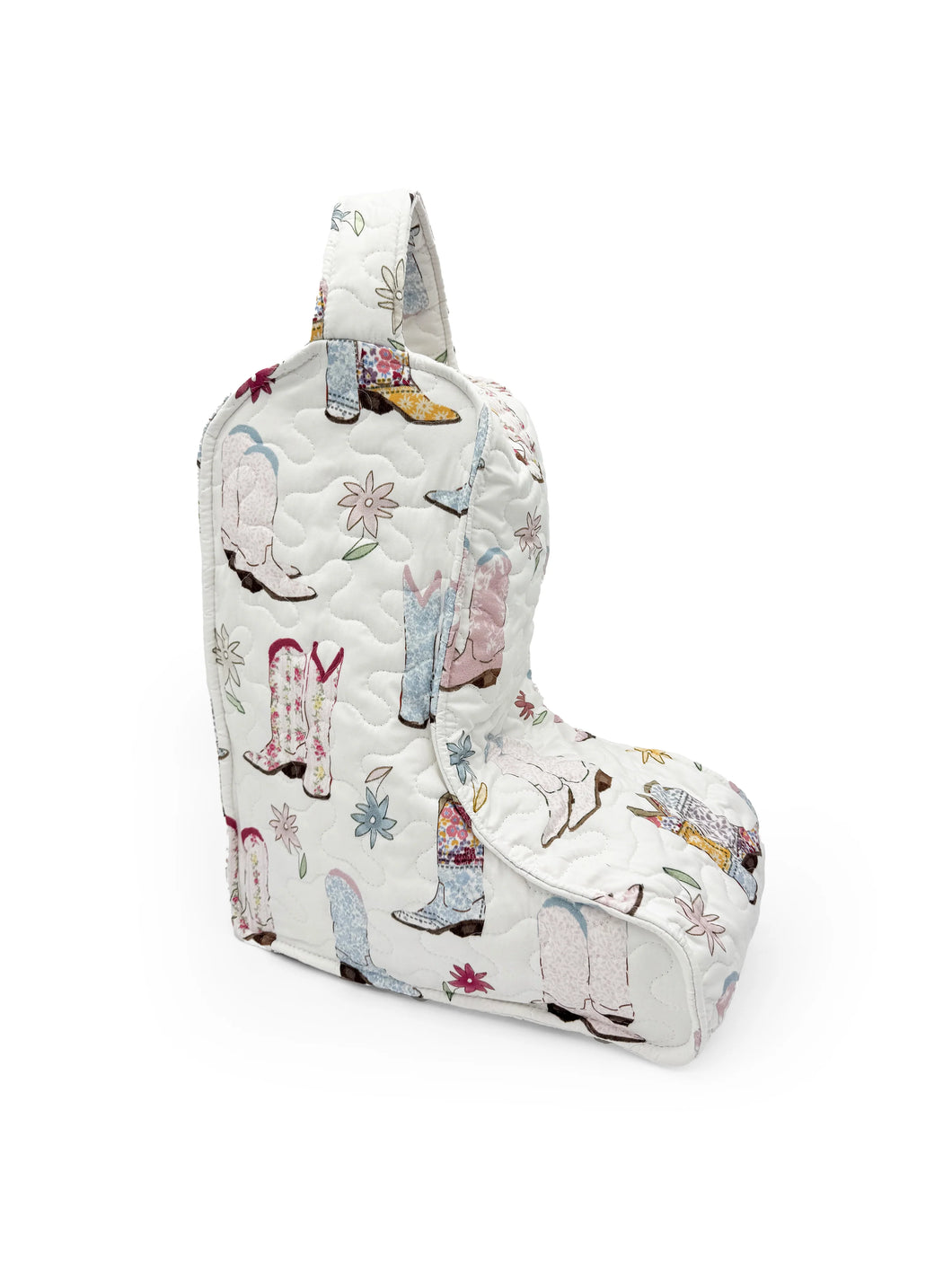 Daisy Boots Patchwork White Quilted Boot Bag