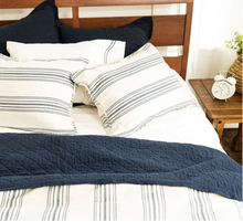 Load image into Gallery viewer, Prescott Comforter Set, Super King, Navy, 3pc
