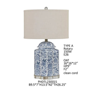 PETAL & PLUME PROCELAIN LAMP