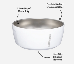 32oz Dog Bowl Goss Wh