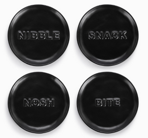 Black Nibble Appetizer Plates Set of 4 - 5in