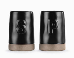Black Gather Round Salt & Pepper Set of 2 - 2x3in