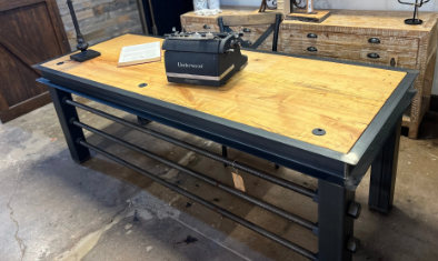 Spalted Cottonwood Industrial Desk