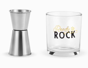 Ready to Rock Rocks Glass & Jigger Set - 8oz