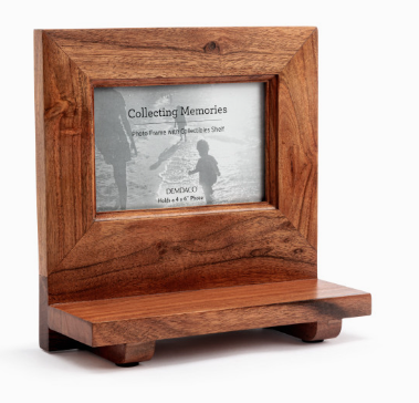 Collecting Memories Acacia Wood Frame with Shelf - 4x6in