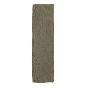 Stonewashed Linen Table Runner, Olive