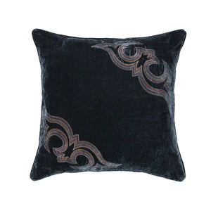 Stella Boot Stitch Embroidered Silk Velvet Pillow