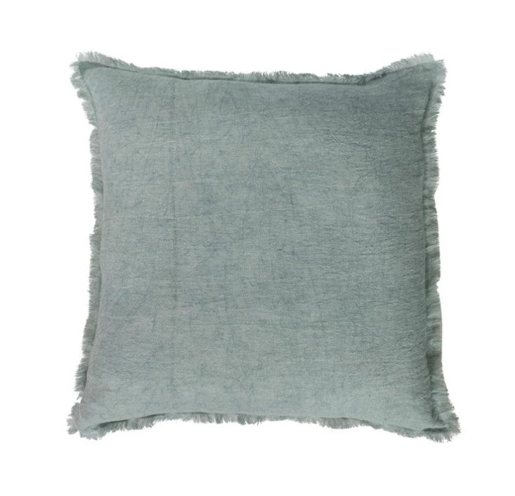Stonewashed Linen Pillow w/ Fringe