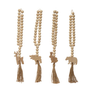 Wood Garland with Animal and Jute Tassel