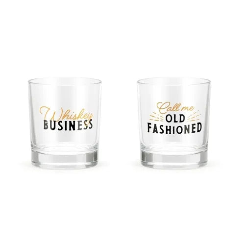 Whiskey Business & Old Fashion Rocks Glass Set