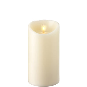 4" X 7" Moving Flame Ivory Pillar Candle