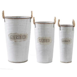 Metal Ribbed Garden Buckets