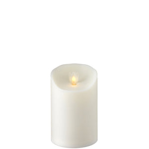 Moving Flame Ivory Pillar Candle- 3.5"x5"