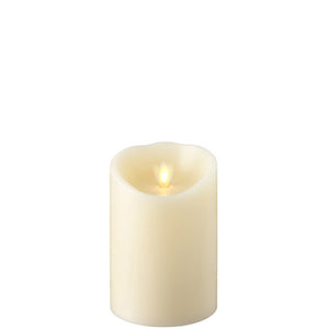 Moving Flame Ivory Pillar Candle- 4"x5"