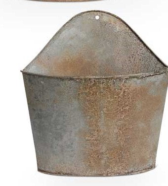 Oversized Rusty Galvanized Wall Planter