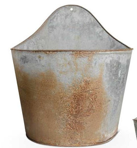Oversized Rusty Galvanized Wall Planter