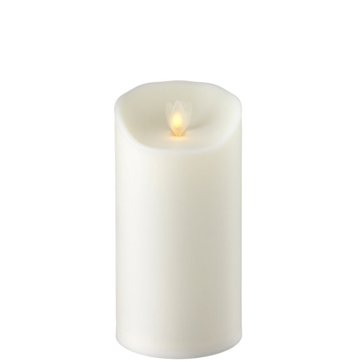 Moving Flame Ivory Pillar Candle-3.5