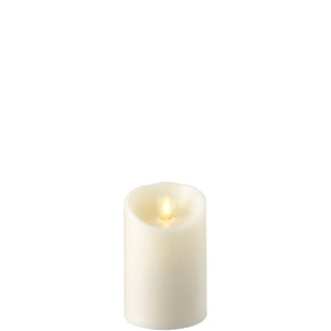 3" X 4" Moving Flame Ivory Pillar Candle