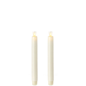 Moving Flame Ivory Taper Candle- 8.5" Set of 2