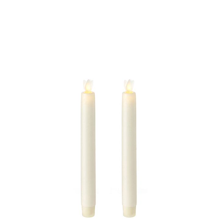 Moving Flame Ivory Taper Candle- 8.5