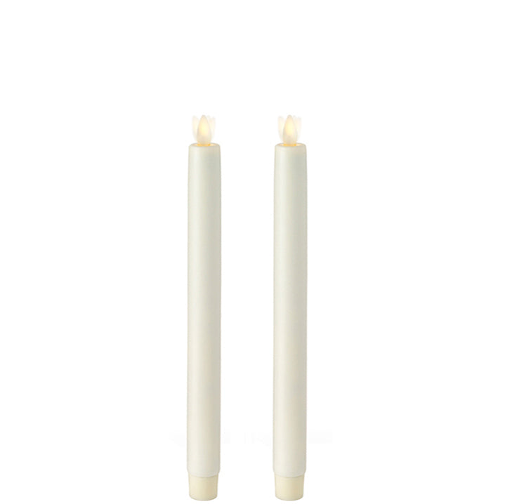 Moving Flame Ivory Taper Candle- 10.5