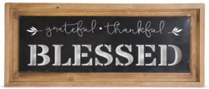 Wood Framed Metal Wall Art