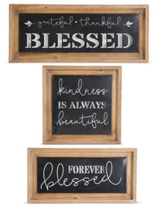 Wood Framed Metal Wall Art