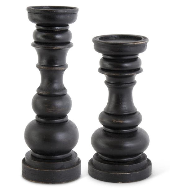 Black Pillar Candleholders