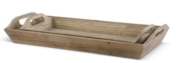 Rectangle Wood Tray w/ Handles