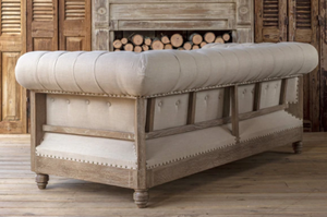 Ivy House Linen Chesterfield Sofa